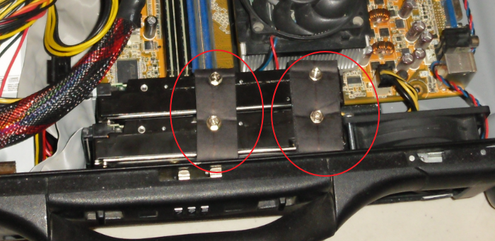 Hard drive mount points keep them snugly in place, while allowing easy access.